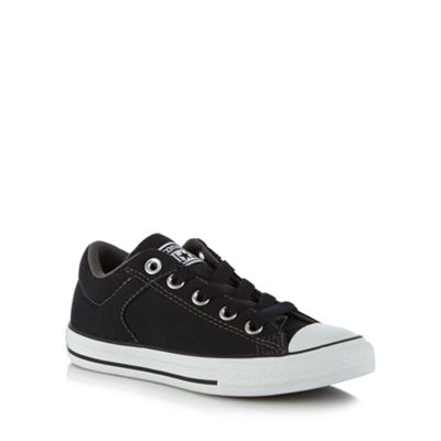 Converse Boy's black lace up trainers